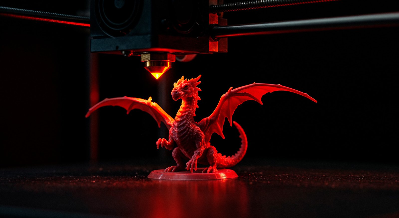 Close-up of a 3D printer in operation